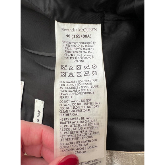 NWOT Alexander McQueen Gold Leather Dress Size 40 - Picture 5 of 10